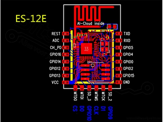 ESP8266 WiFi module Serial WiFi ESP-12E with antenna on PCB